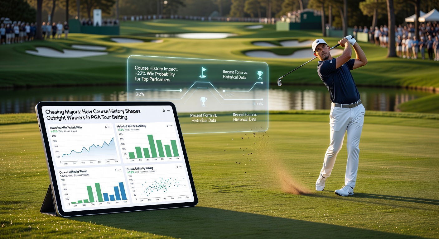 PGA Tour players competing on a major championship course with spectators in the background, highlighting the intensity of outright betting scenarios