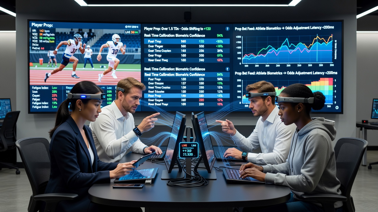 Digital betting exchange interface displaying live prop bet odds with data integration indicators