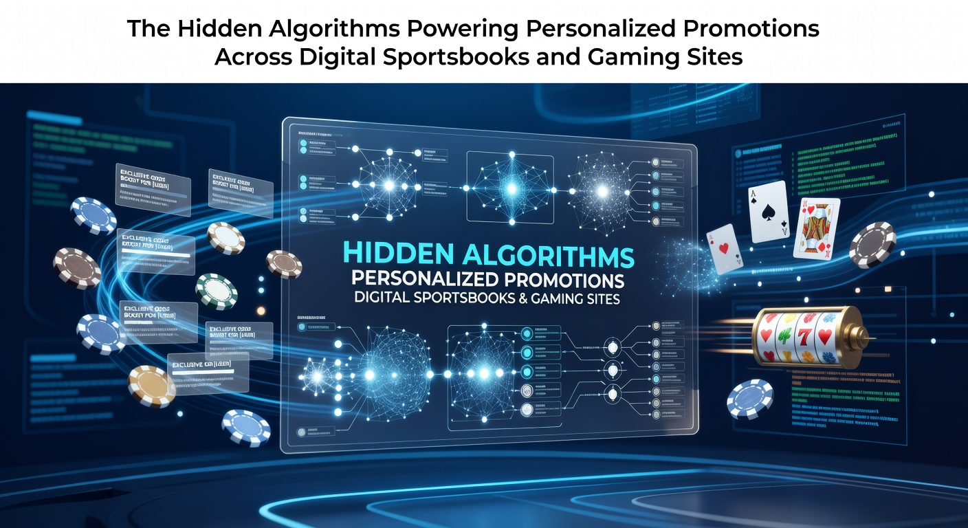 Digital interface showing algorithm-driven promotional offers on a sportsbook platform with user data visualizations
